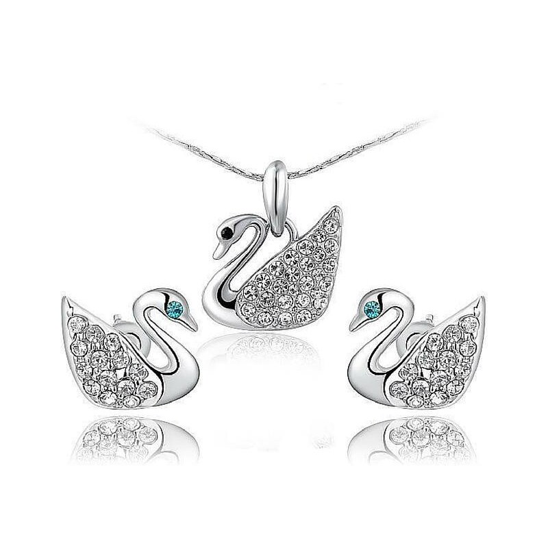 Roxi Hravá souprava náhrdelníku a náušnic s motivem labutě