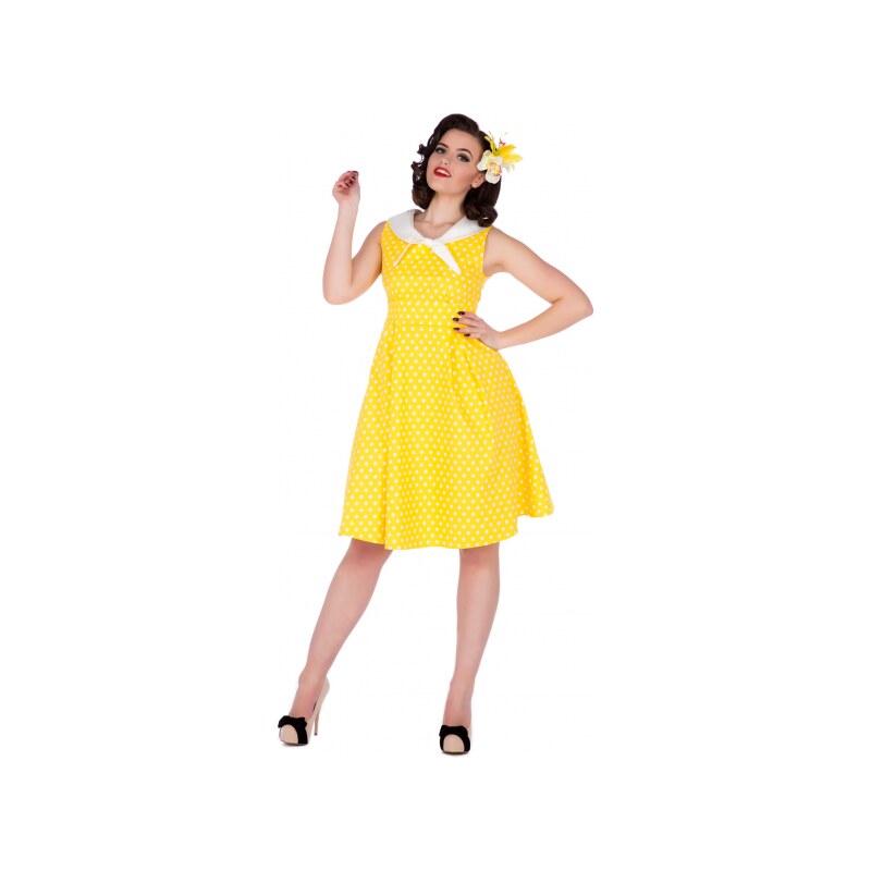 SALLY yellow white sailor - kopie retro šatů z 50.let