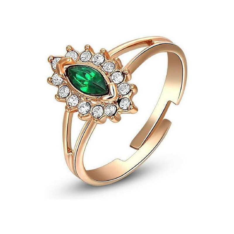 Roxi Smyslný dámský prsten se smaragdově zeleným krystalem Velikost: 52