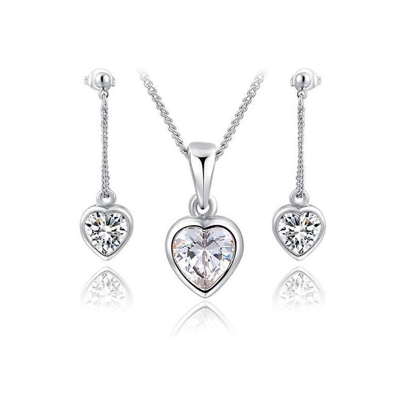 Roxi Souprava náušnic a náhrdelníku ve tvaru srdce
