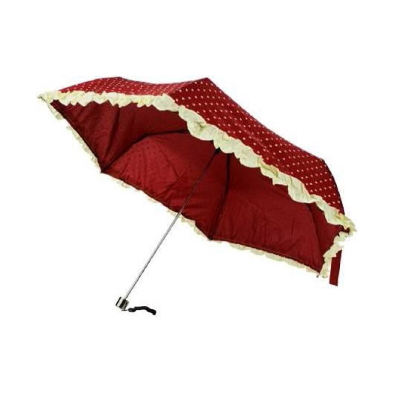 Susino Deštník skládací s volánkem červený
