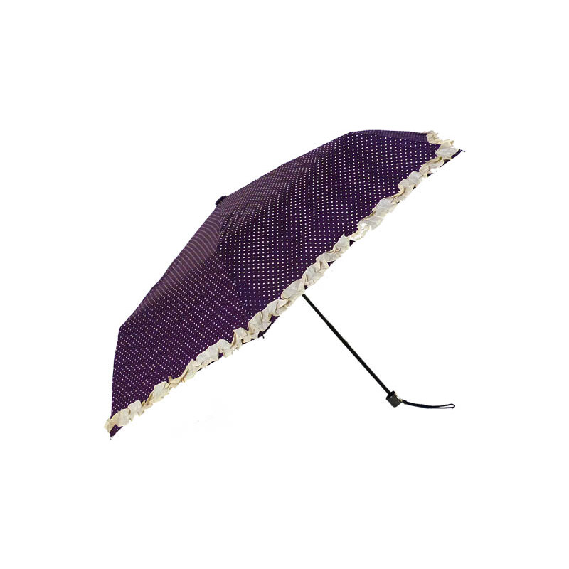 Susino Deštník skládací s volánkem fialový