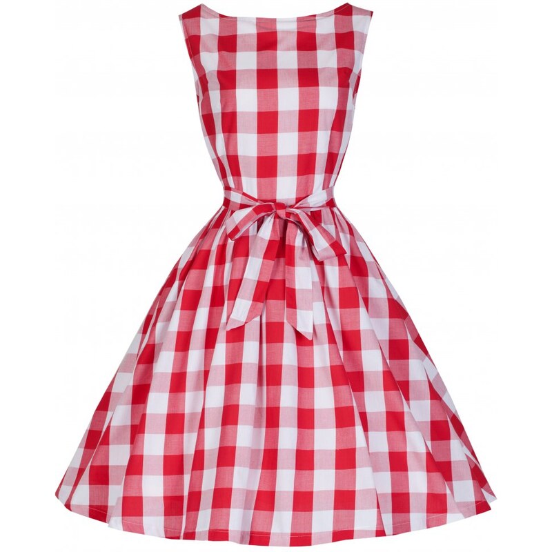 LINDY BOP Dámské šaty Audrey Vintage Piknik červené Velikost: 40