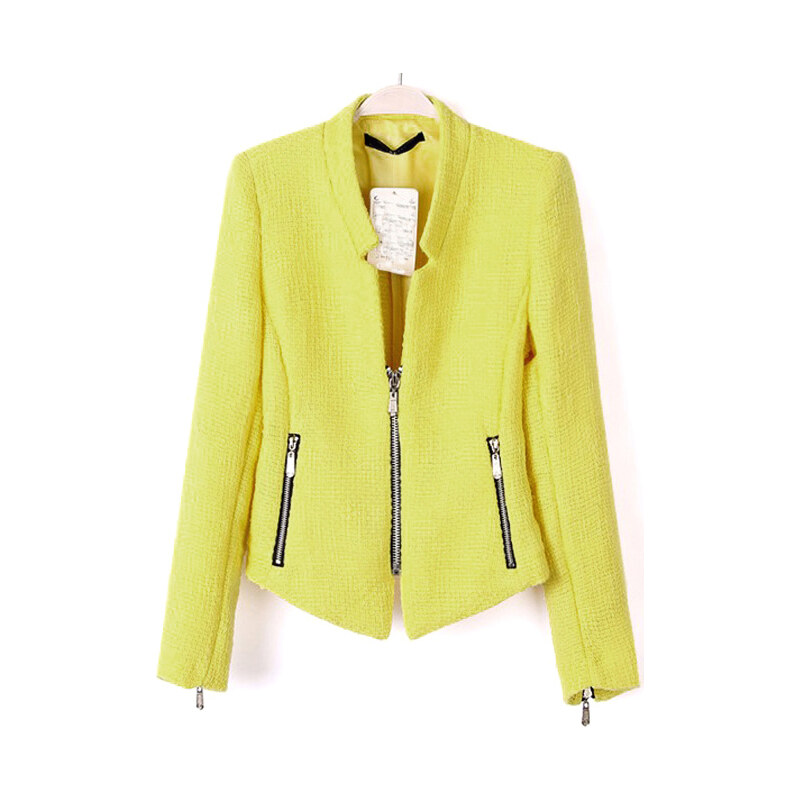 SHEIN Dámský kabátek Collar žlutý Velikost: M