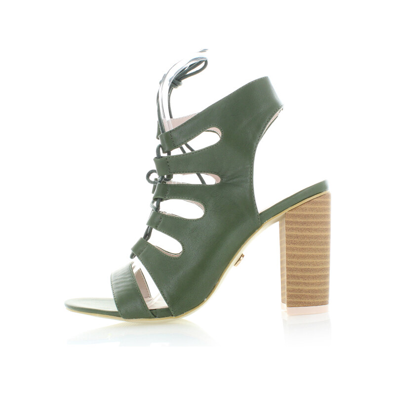 United Fashion Tmavě zelené sandály Rania