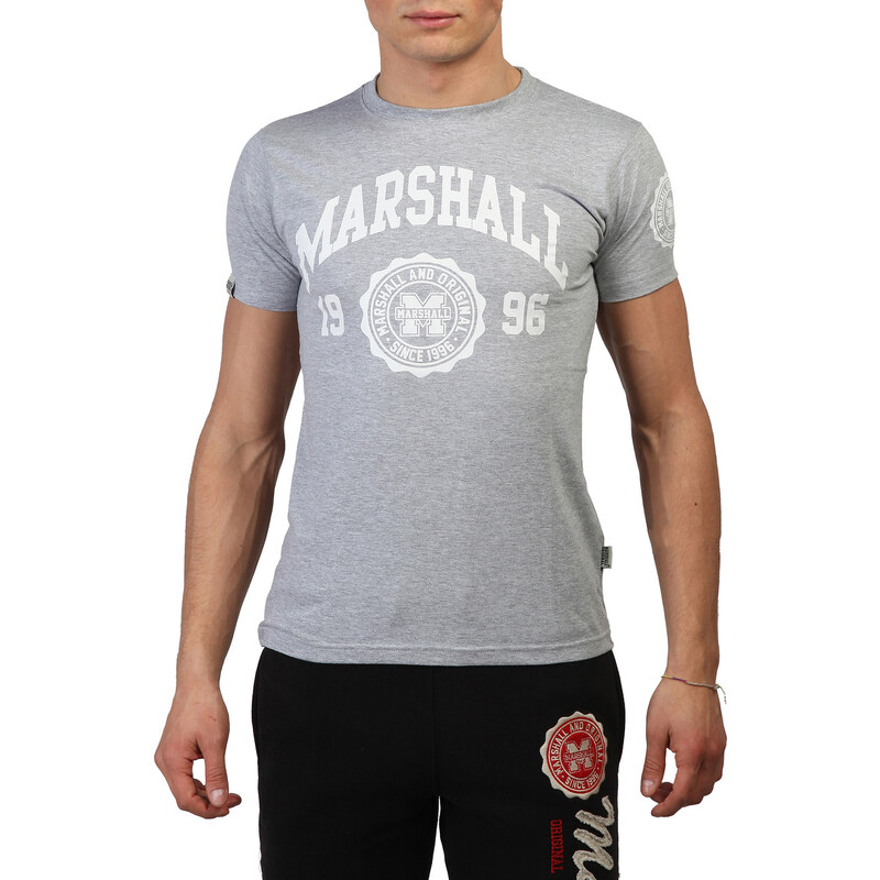 Marshall Original, šedé pánské tričko s bílým potiskem