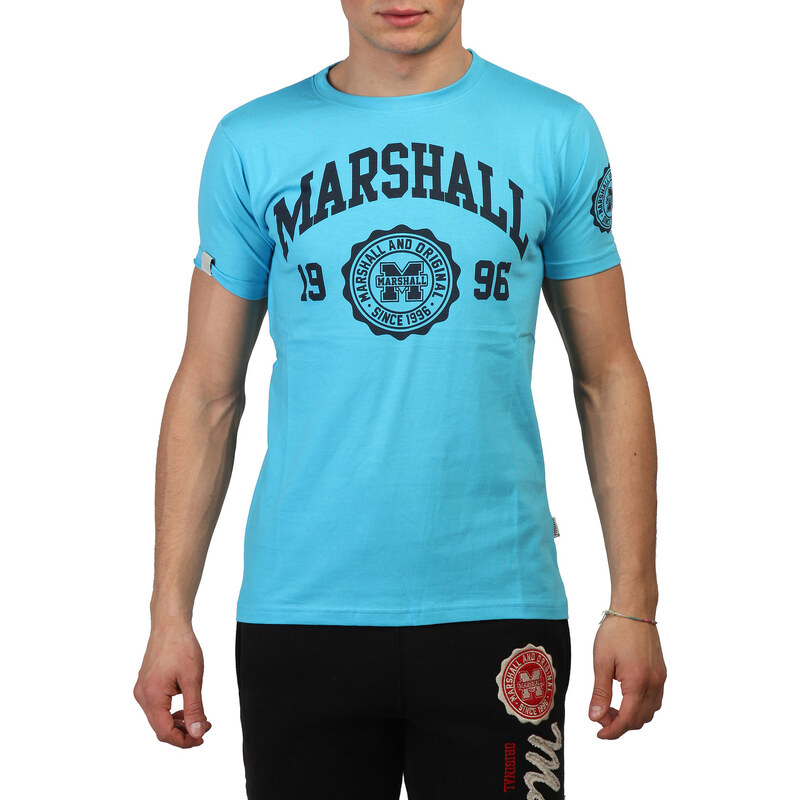 Marshall Original, tyrkysové pánské tričko s černým potiskem