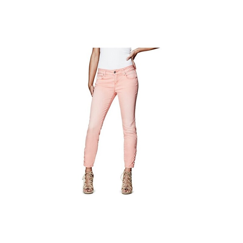 Rifle G by Guess Fianna Lace-Up Skinny Jeans růžové