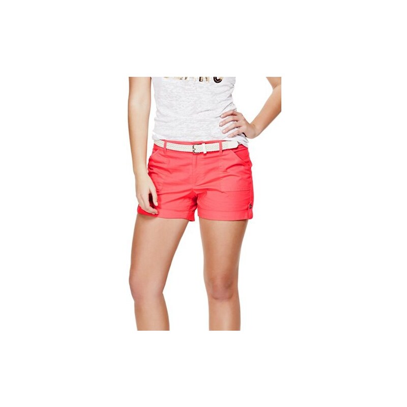 Kraťasy Guess Elin Twill Shorts korálové