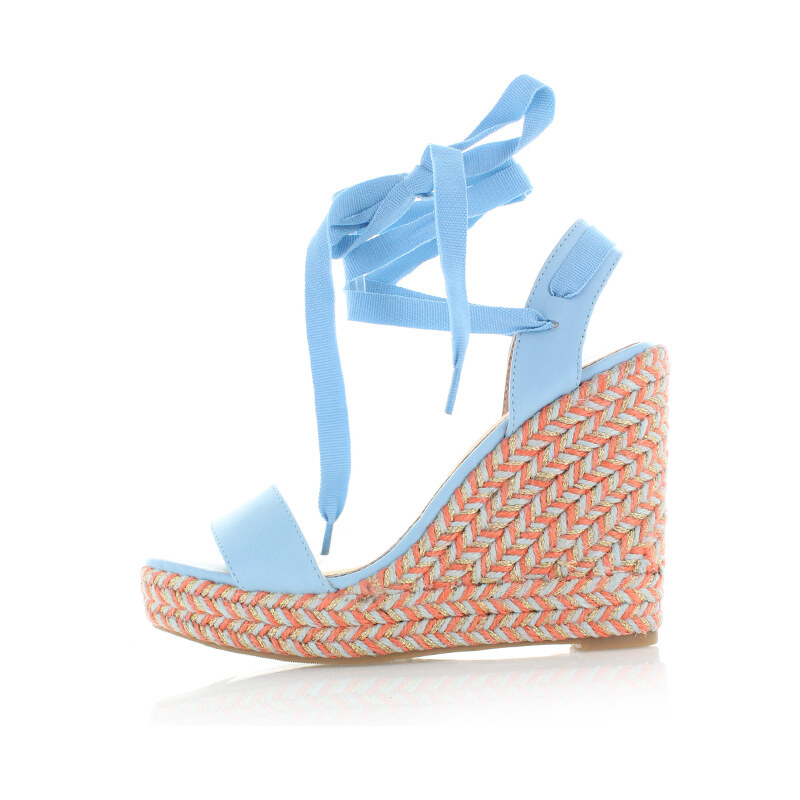 Vanessa Wu Světle modré platformové sandály Judith