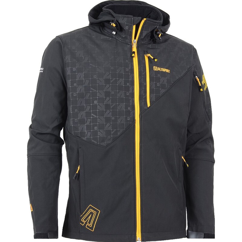 Chlapecká bunda SOFTSHELL ALTISPORT MERLAT-J ALJW15019 ČERNOŽLUTÁ