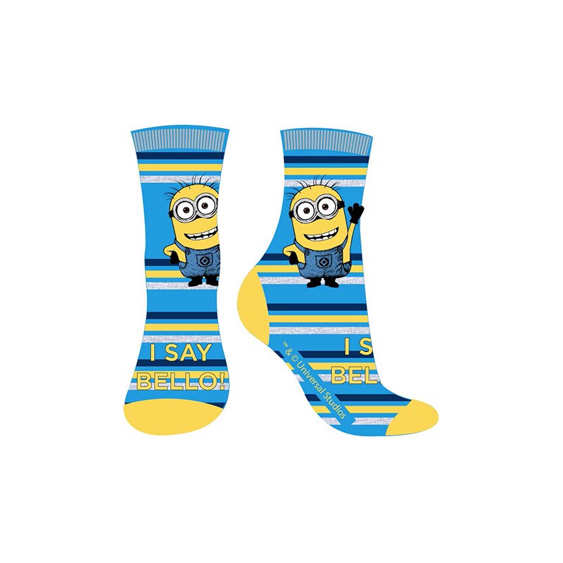 E plus M Chlapecké ponožky Mimoni - modro-žluté
