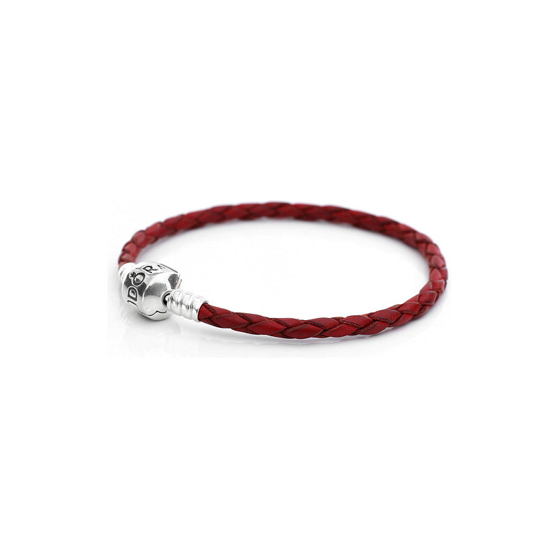 Pandora Červený kožený náramek 590705CRD-S 19cm