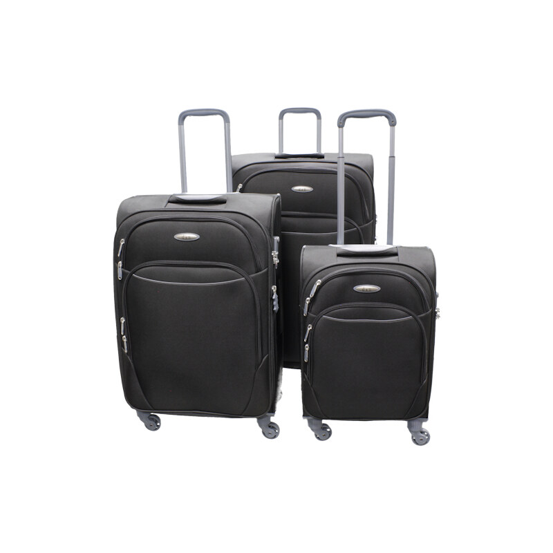Cestovní kufry set 3ks D&N S,M,L 7400-01 černá