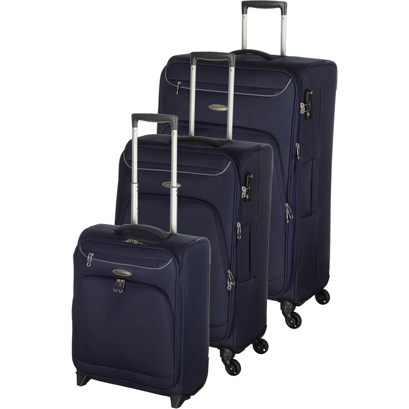 Cestovní kufry set 3ks D&N S,M,L 6404-06 modrá