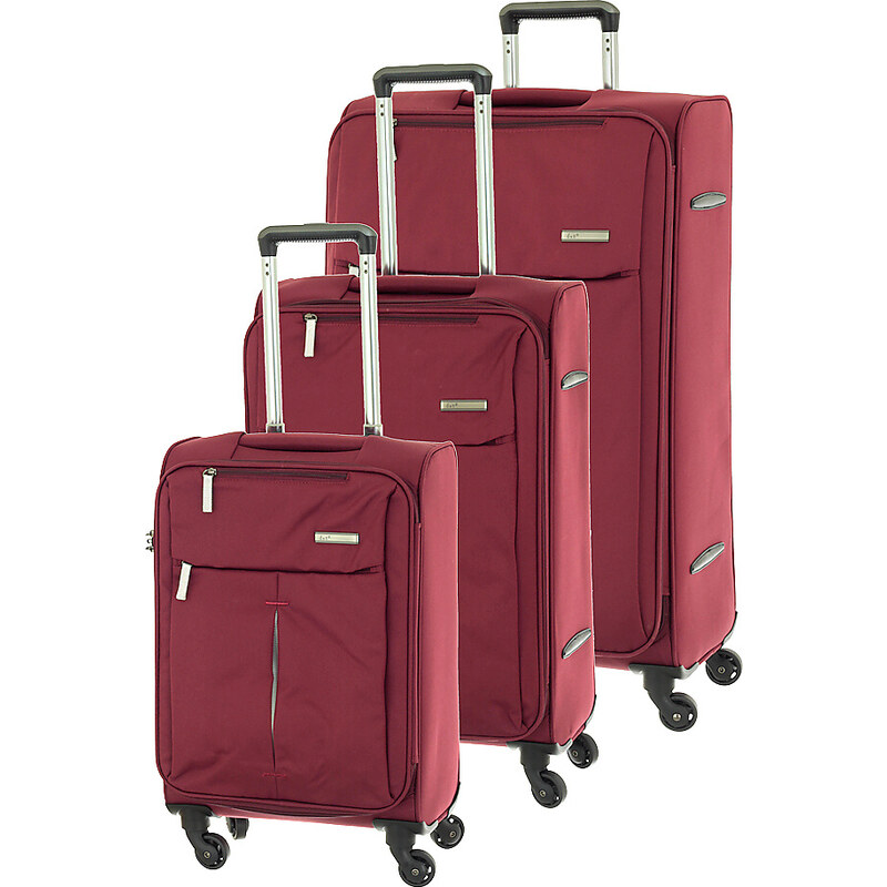 Cestovní kufry set 3ks D&N S,M,L 7504-12 vínová