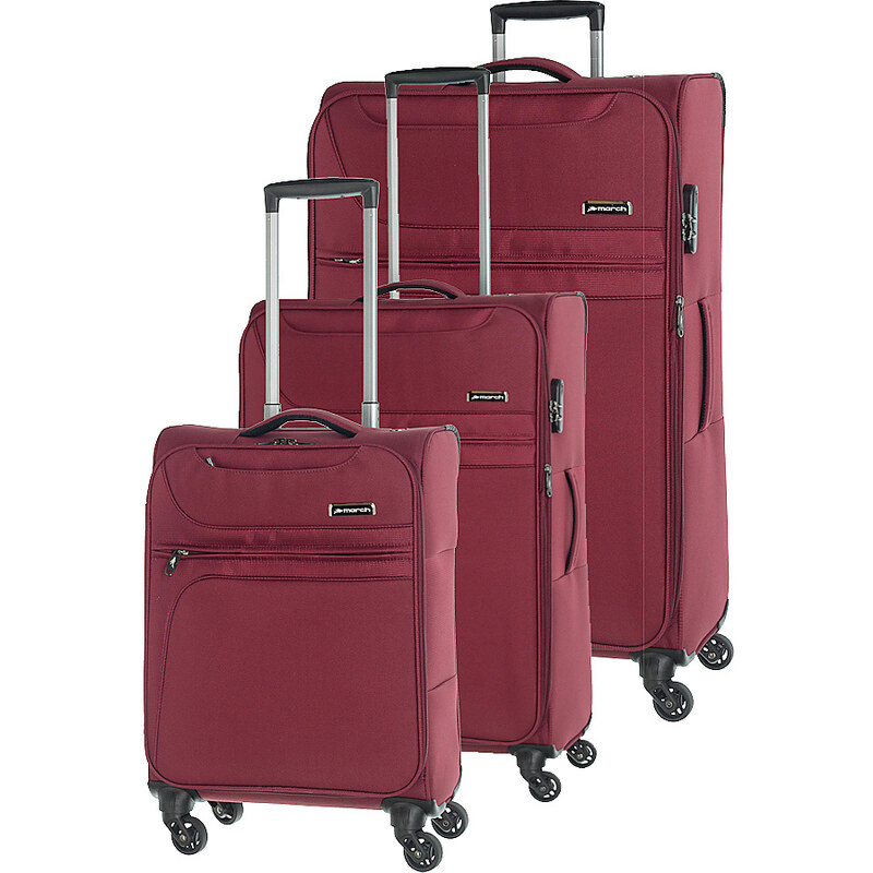 Set cestovních kufrů 3ks March Focus S,M,L 2580-02 vínová