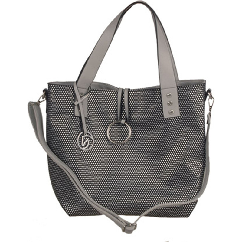 Remonte - Velká dámská kabelka s puntíky Q0368-01 / černo-stříbrná