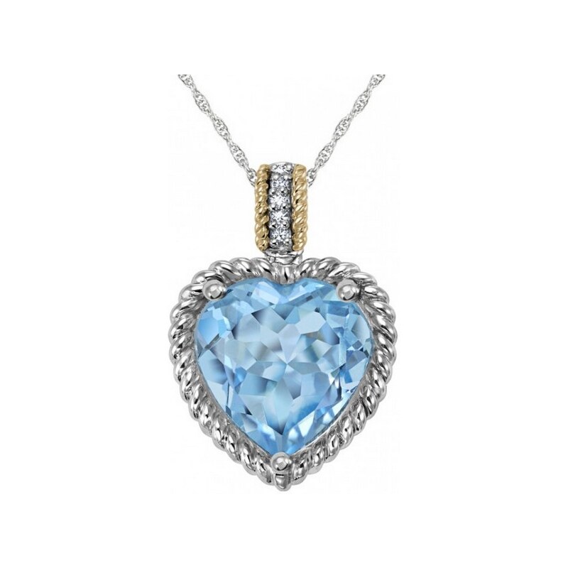 KRYSTYS Stříbrný náhrdelník se Zirkony Ag925 Le bleu du ciel