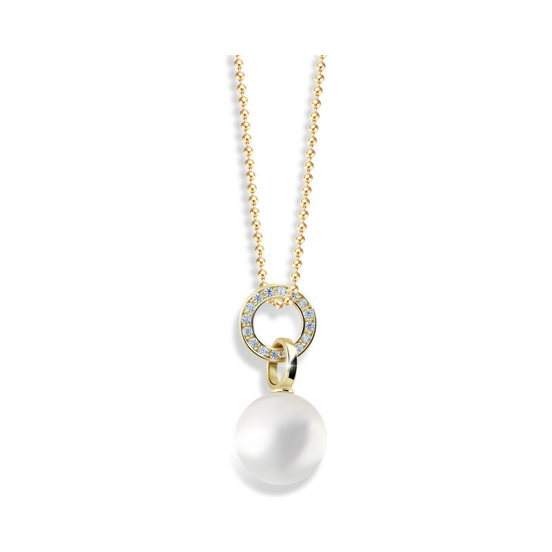 Zodiax Zlatý náhrdelník s přírodní perlou DLP 3123 Y