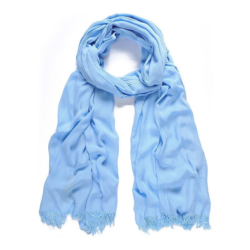 Dlouhý šál, velký jednobarevný šátek na krk z modalu, INTRIGUE modrá kouřová Ano