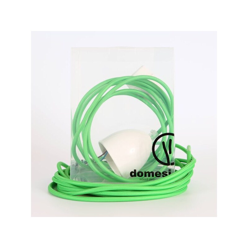 DOMESI Textilní kabel s objímkou - 3 m (zelená)