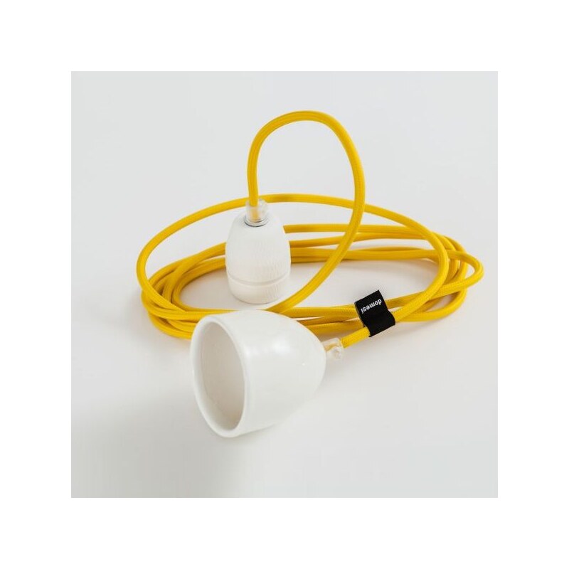 DOMESI Textilní kabel s objímkou - 3 m (žlutá)