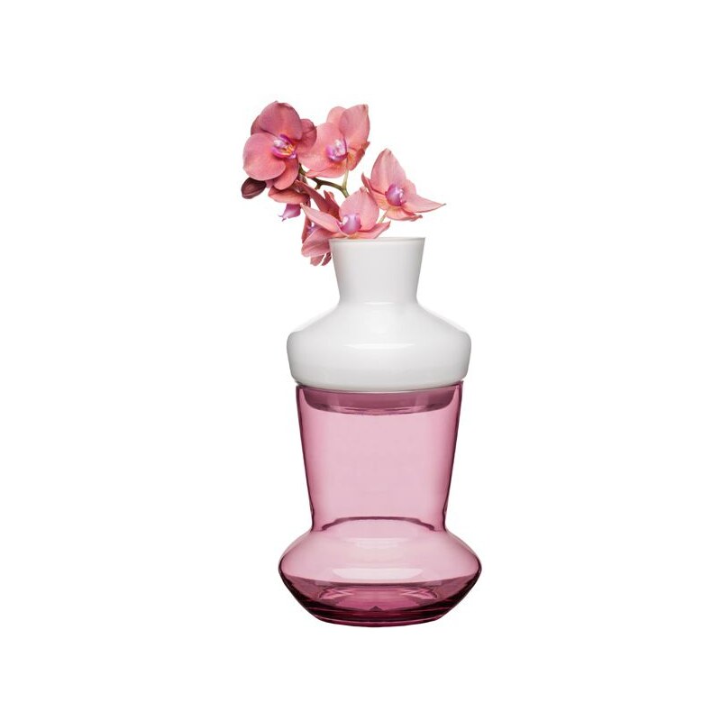 Sagaform Váza dvojdílná DUO, růžová/bílá