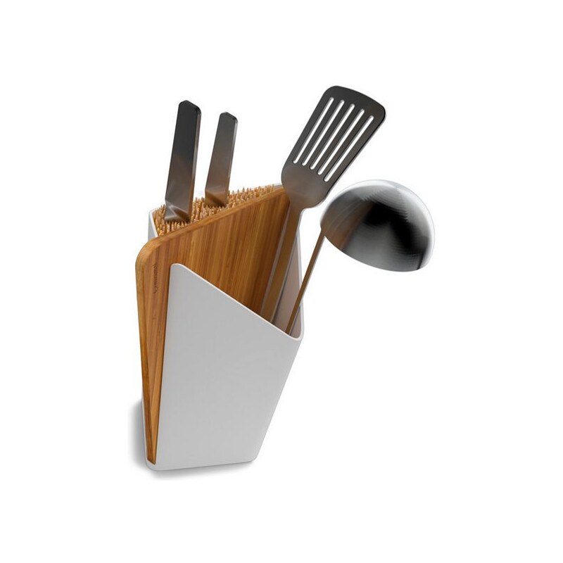Black - Blum Stojan na nože a kuchyňské nástroje s prkénkem Utensil / Knife Holder + Board, bílý