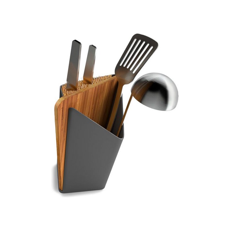 Black - Blum Stojan na nože a kuchyňské nástroje s prkénkem Utensil/ Knife Holder + Board, černý