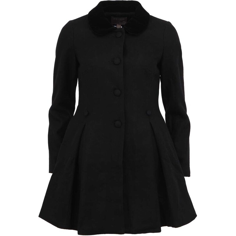 Černý vintage kabát Fever London Iris