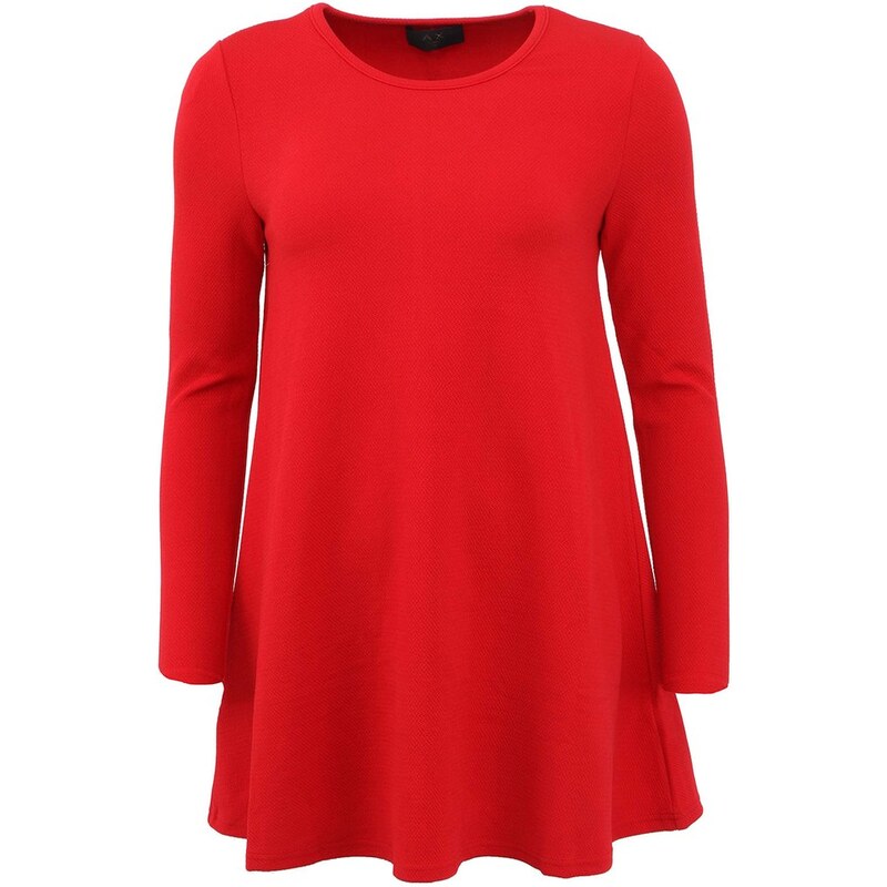 Červené volné šaty s dlouhým rukávem AX Paris