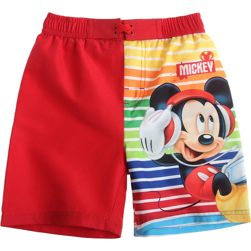 Disney Brand Chlapecké koupací bermudy Mickey Mouse - červené