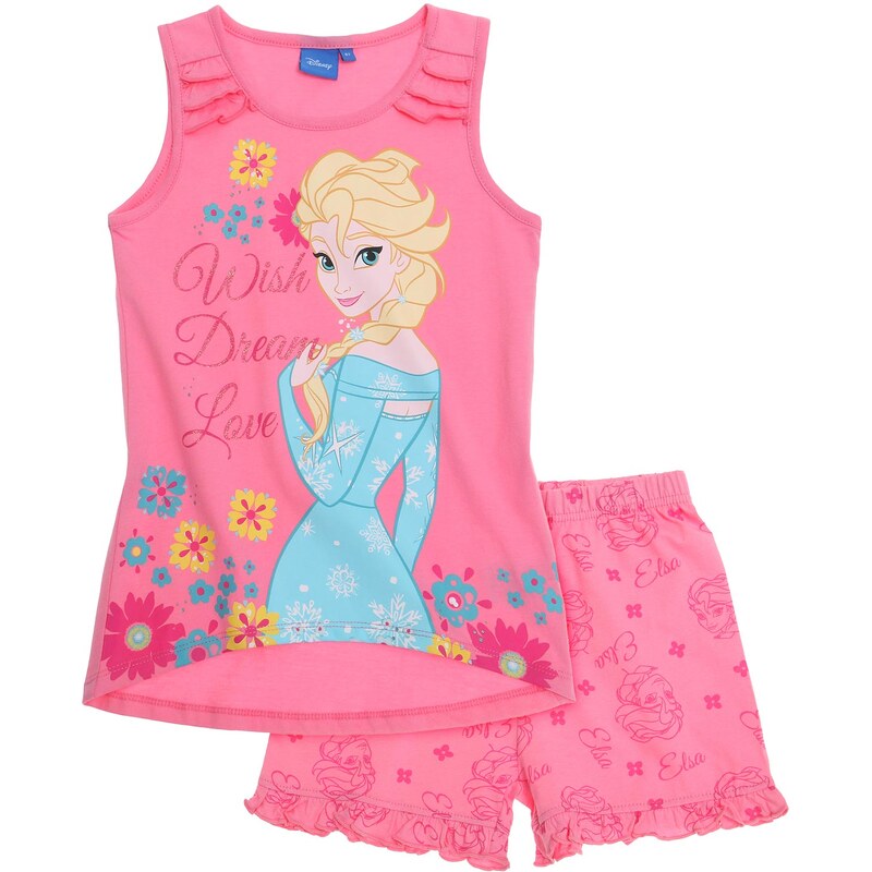 Disney Dívčí set tílka a šortek Frozen - růžový