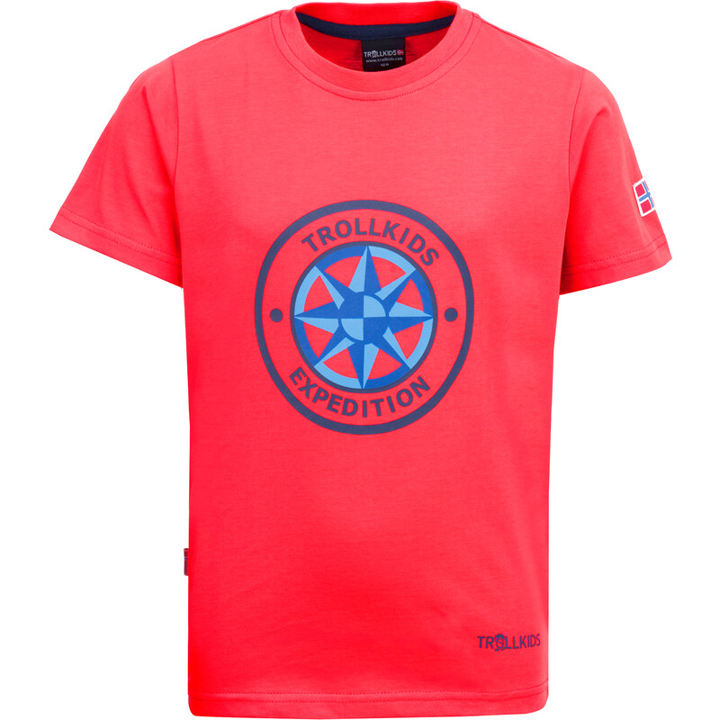 Trollkids Dětské tričko Windrose s UV 30+ - červené