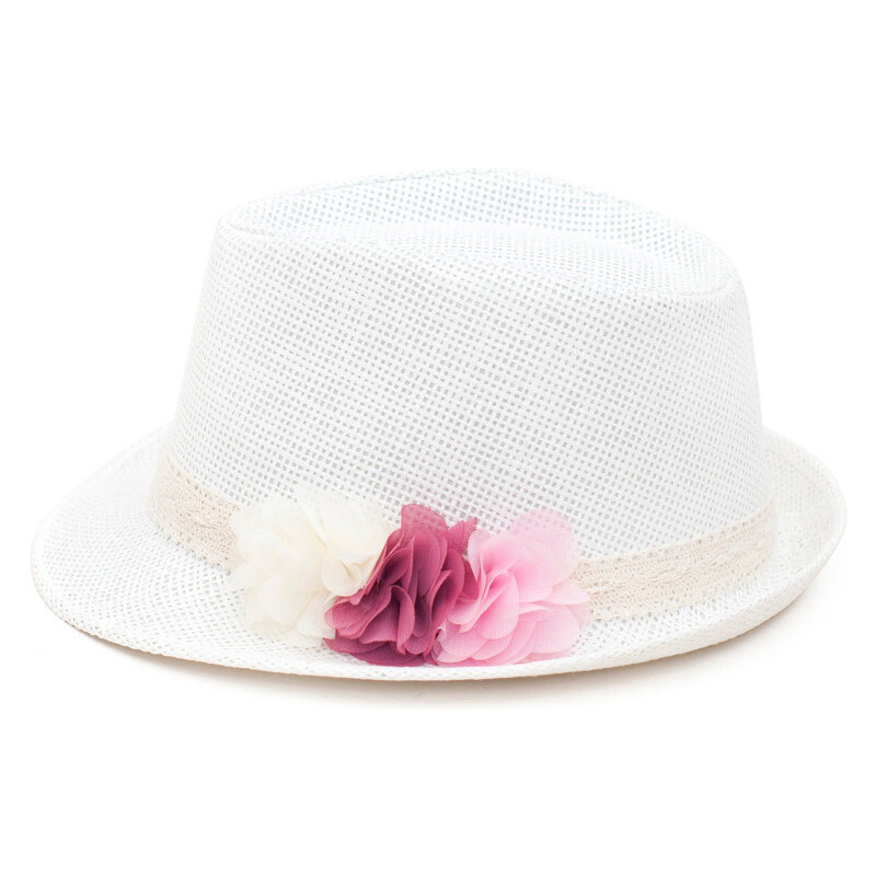 Art of Polo Dámský letní klobouk květy - bílá cz16151.2 56 cm
