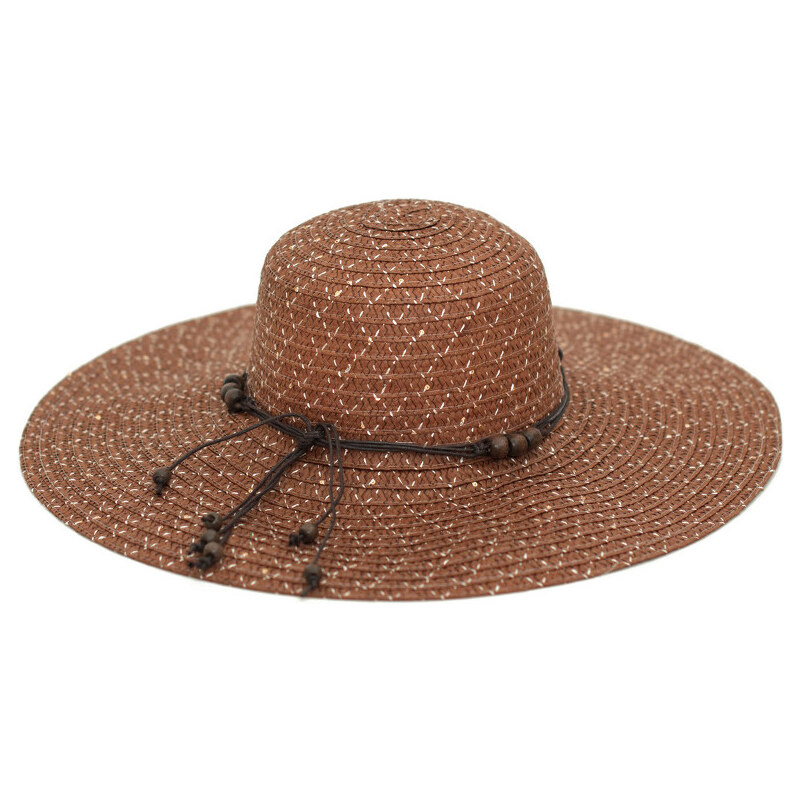Art of Polo Dámský letní klobouk s korálky - hnědý cz16115.2