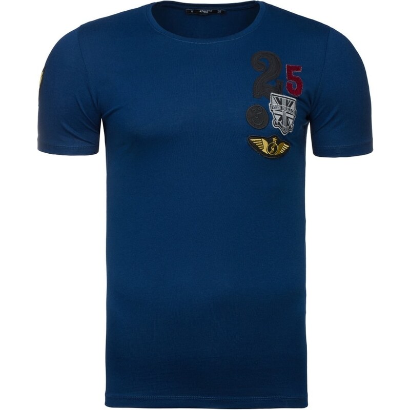 Jedinečné tmavě modré pánské tričko s potiskem ATHLETIC 9019