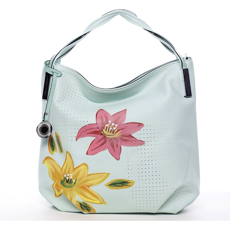 Silvia Rosa Luxusní kabelka s květy Velina Rosa, zelená