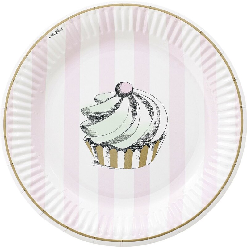 Sada papírových talířů Mini Cupcake, 8 ks