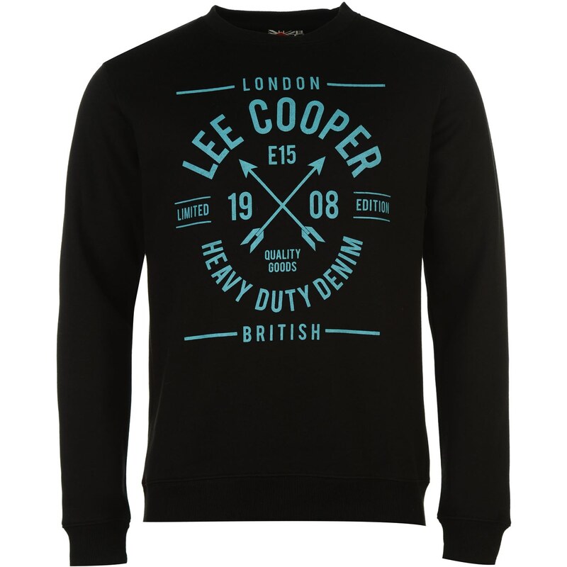 mikina Lee Cooper Heavy Duty Crew Sweater pánská Black