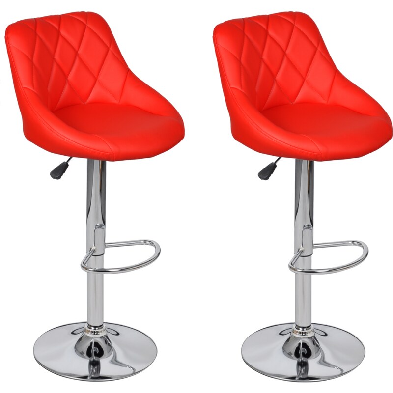 Červené nastavitelné barové židle BOSTON (2ks)