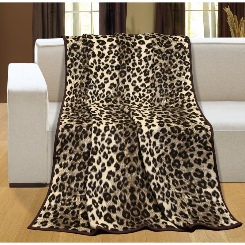 Deka vzorovaná 150x200cm leopardí kůže