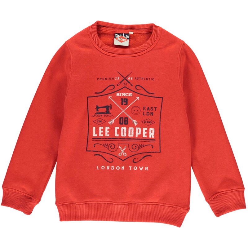 Lee Cooper London Crew Sweatshirt dětské Boys Red