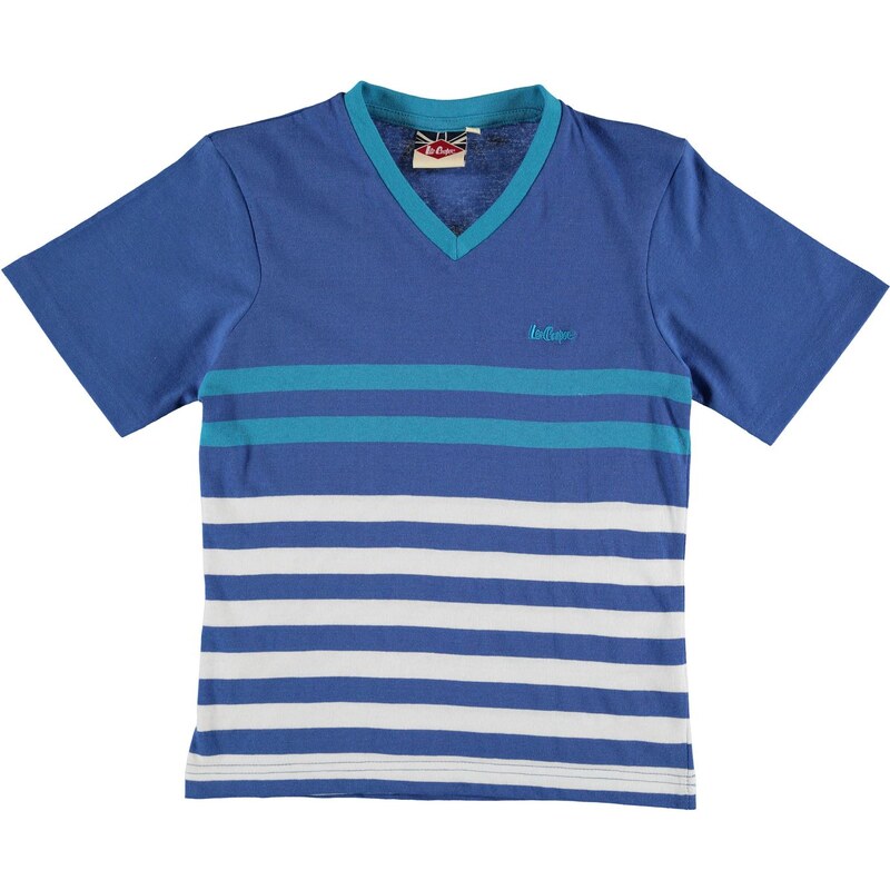 Triko Lee Cooper Cooper V Neck T Shirt dětské Boys Royal/Wht/Blue