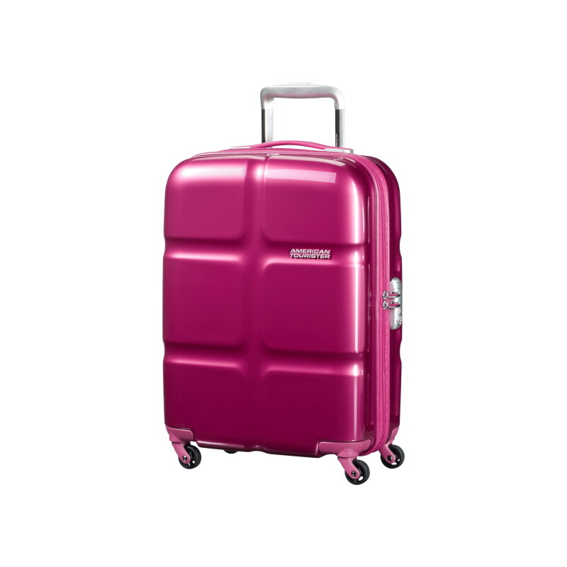 Skořepinový kabinový kufr American Tourister Supersize spinner 55 cm 01G-001 - fialová
