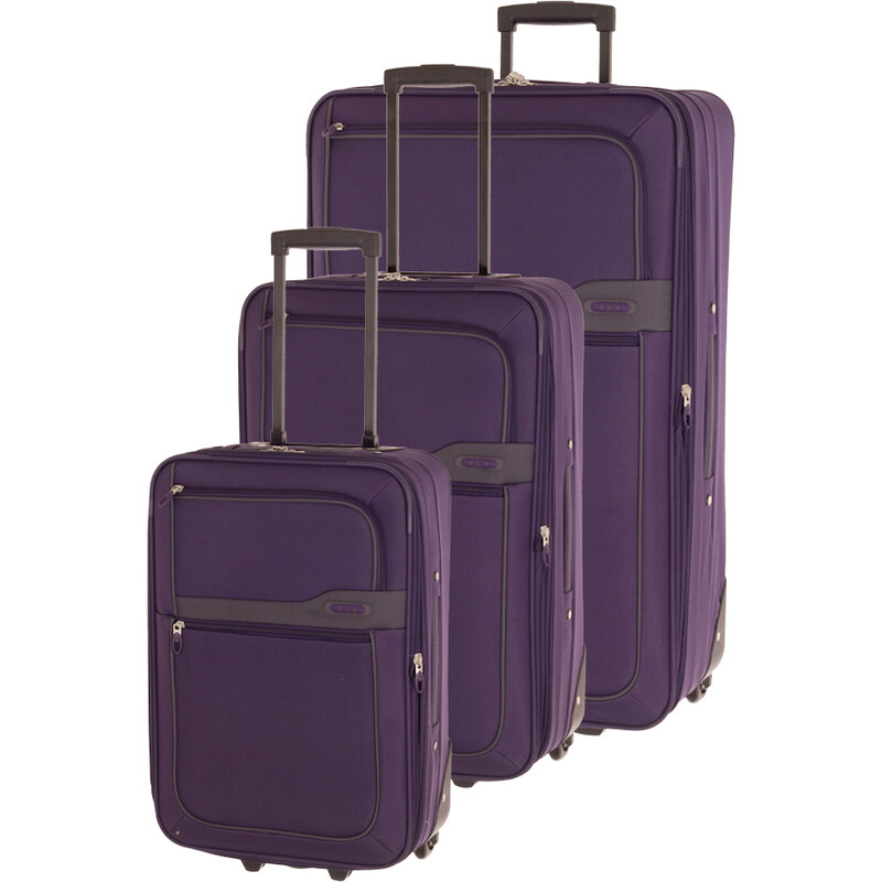 Cestovní kufry set 3ks D&N S,M,L 9300-04 fialová