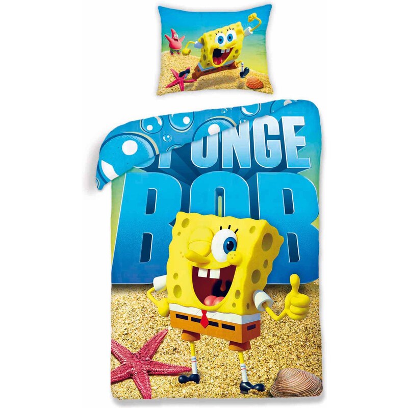 Halantex Dětské oboustranné povlečení SpongeBob, 140x200 cm - barevné