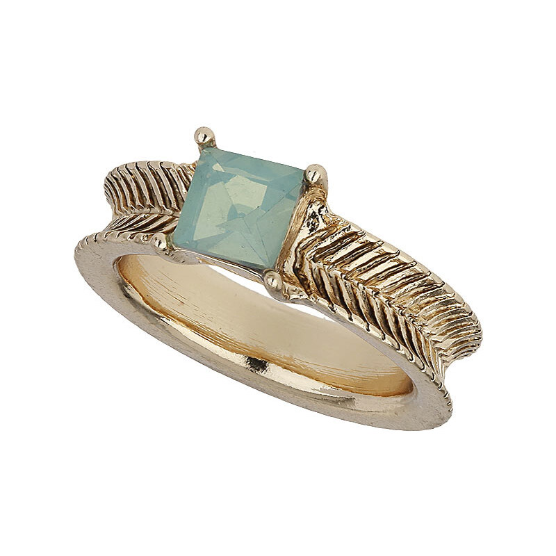Topshop Green Square Stone Ring