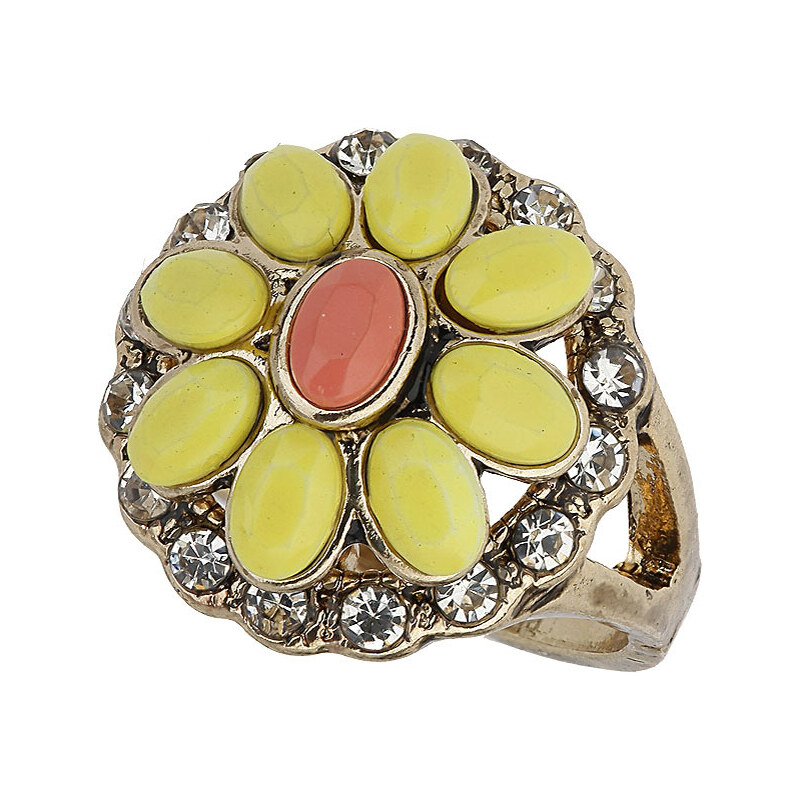Topshop Yellow Flower Stone Ring